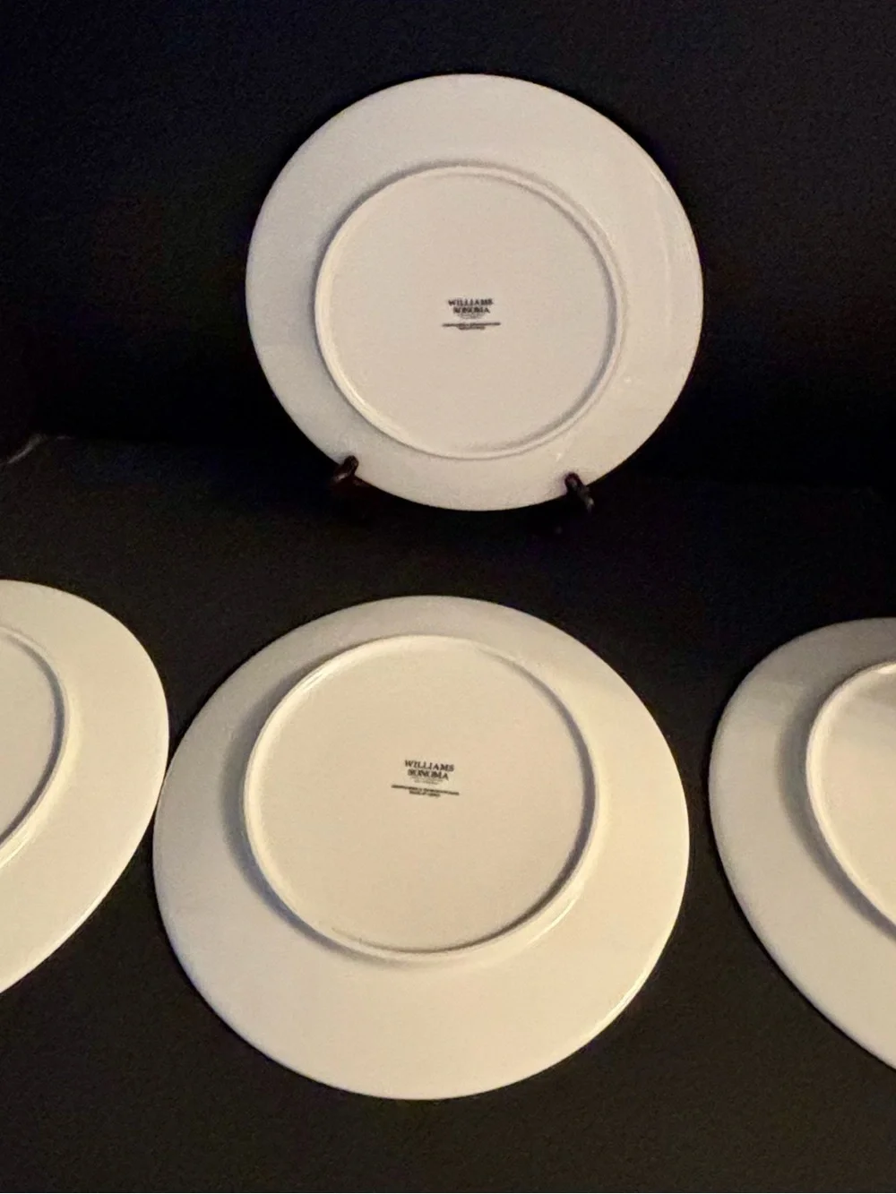 Williams Sonoma Harvest Pumpkin 4 Black Dinner Plates 10.5” 2018 Discontinued